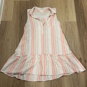 Time and Tru Peach and White Striped Mini Dress size Small